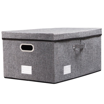 Prandom Storage Boxes with Lids Large,Collapsible Linen Fabric Storage Box,Decorative Bins,Really Useful Box,Clothing