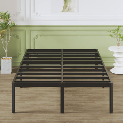 Lutown-Teen High Double Bed Frame 4ft6 with Rounded Corner Legs, Heavy Duty Metal Bed Frame Small Double with Steel Slats Support, Double Bed 46 cm