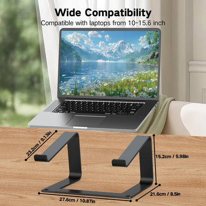 Tonmom Laptop Stand for Desk, Aluminum Laptop Riser Holder