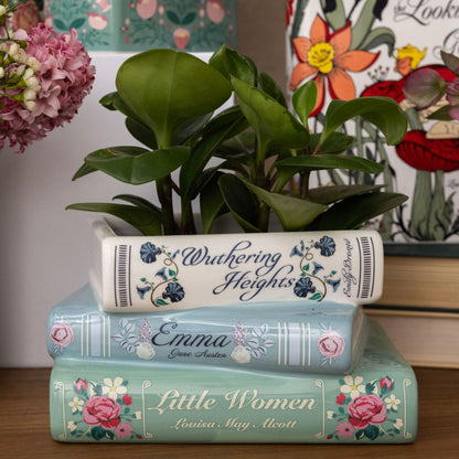 Steel Mill & Co Small Book-Shaped Decorative Planter, Ceramic Planter for Home Decor, Cute Bookshelf Decor, Unique Planter for Book Lovers, Classic