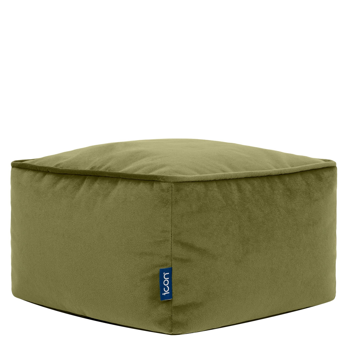 icon Amara Velvet Small Bean Bag Footstool with Filling Included, Green