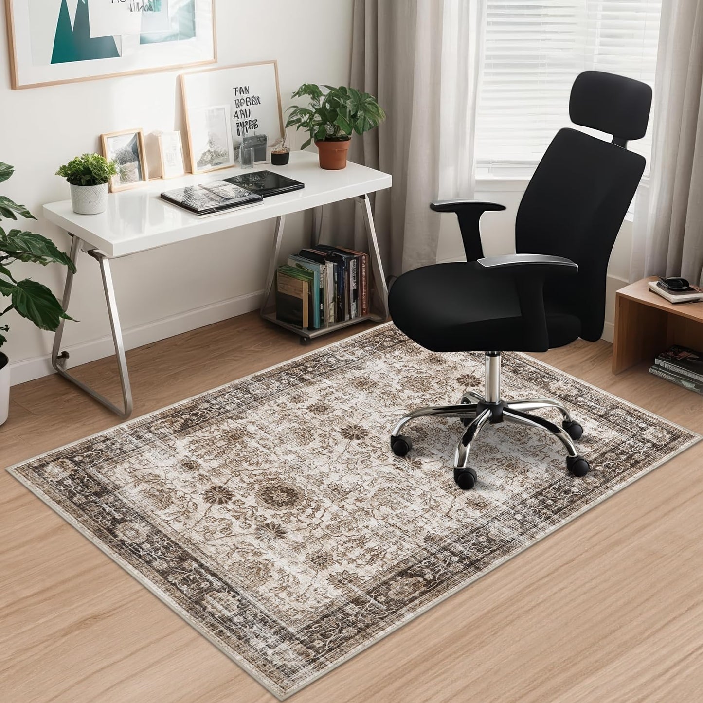 Office Chair Mat for Hardwood Floor, 120x150 cm Anti-Slip Computer Gaming Desk Mat, Multi-Purpose Floor Protector for Home Office Rolling Chair