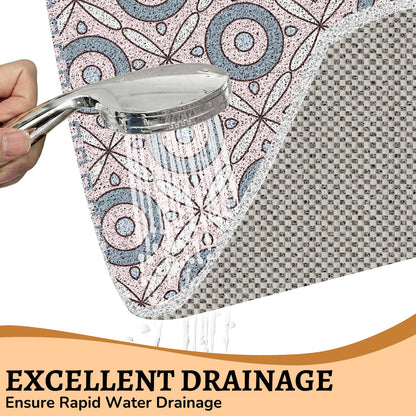 Square Loofah Shower Mat Non Slip 70x70 CM, Anti Mould Quick Drying PVC Mat for Inside Shower & Wet Room, Anti Slip for Elderly & Adults, Textured