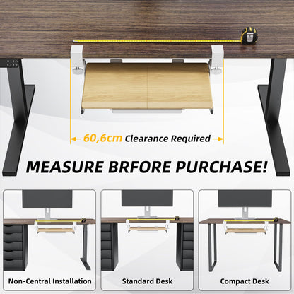 ETHU Small Under Desk Keyboard Tray 500x300mm