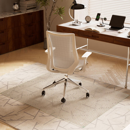Koonmi Tempered Glass Chair Mat, 116 x 90 cm, Textured