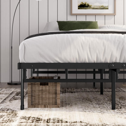 Zinus Justin Super King Bed frame - Bed 180x200 cm - 36cm Height - Metal bed frame with Underbed storage and steel slat support - Black