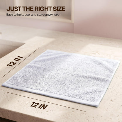 Utopia Towels Cotton Washcloths Set - 100% Ring Spun Cotton, Premium Quality Flannel Face Cloths, Highly Absorbent and Soft Feel Fingertip Towels