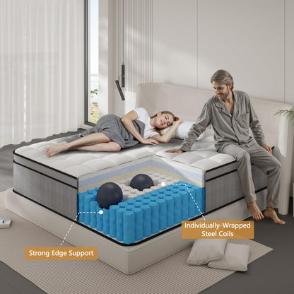 LETMOON Double Memory Foam and Pocket Sprung Hybrid Mattress