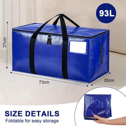 Zandrix 95L Waterproof Storage Bags Moving Boxes Bags with Lids - 4 Pack