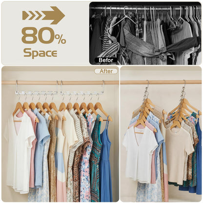 HOUSE DAY Space Saving Magic Hangers Pack of 20 Magic Hangers Metal Hanger Oragnizer Closet Space Saver Hangers
