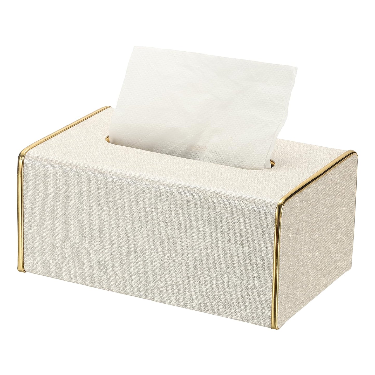 sourcing map Tissue Box Cover, Rectangle Modern Tissue Box Holder with Magnetic Closure for Living Room Bedroom Office Hotel Desk