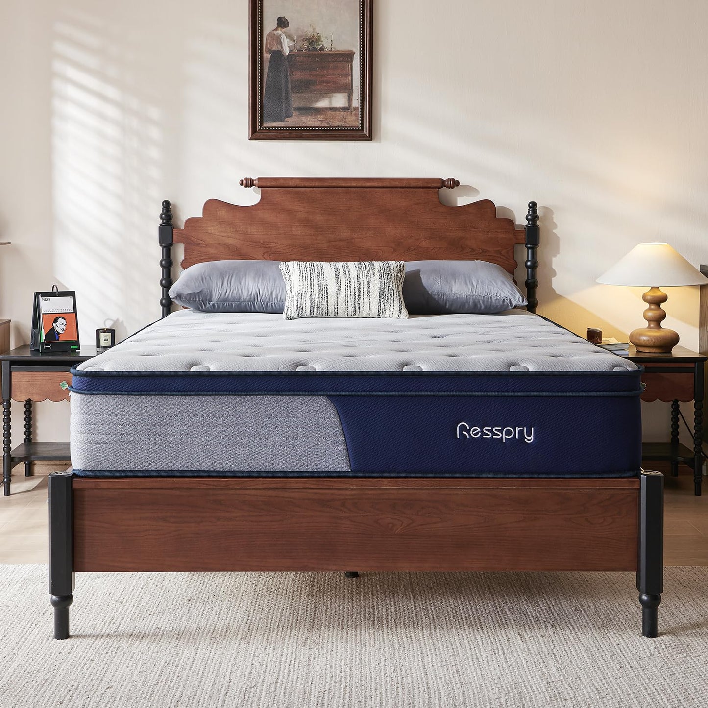 Resspry Small Double Size Mattress,12 Inch Memory Foam Sprung Mattress 4FT for Pressure Relief and Cool Sleep