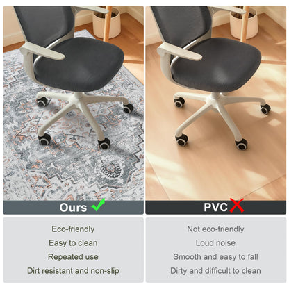 Homcomodar Office Chair Mats for Hardwood Floor 90x120cm Computer Chair Mat for Home and Office Floor Mat for Office Chair Non Slip Rubber