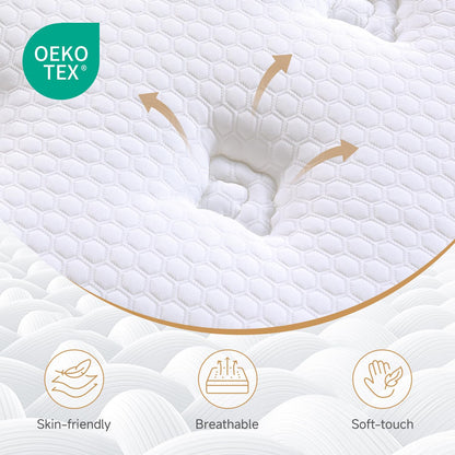King size Mattress,5FT Orthopaedic Medium-Firm King Mattress,11.02 Inch Foam and Pocket Springs Rolled & Compressed,Comfort-Pressure Relief for