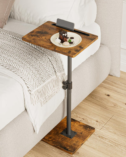Apetaccat Side Table, C-Shaped Adjustable Sofa Table, 360°Swivel Coffee Tables,40x30x(45-83) cm,Small End Tables Bedside for Living Room