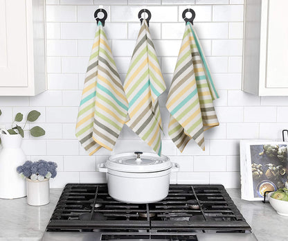 FINGERCRAFT Kitchen Dish Towels, 100% Natural Cotton, Set of 6 Multi-Purpose Kitchen Towels, Very Soft, Highly Absorbent