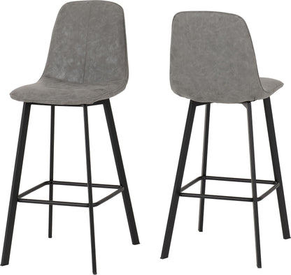 Seconique Quebec Bar Table Set with 2 Dining Chairs in Concrete Effect/Grey