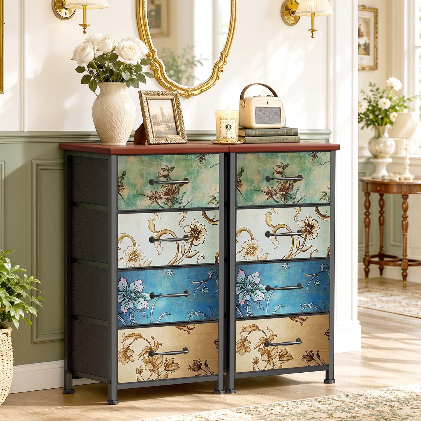 LNZHAO Chest of Drawers Bedroom Furniture with 4 Drawers