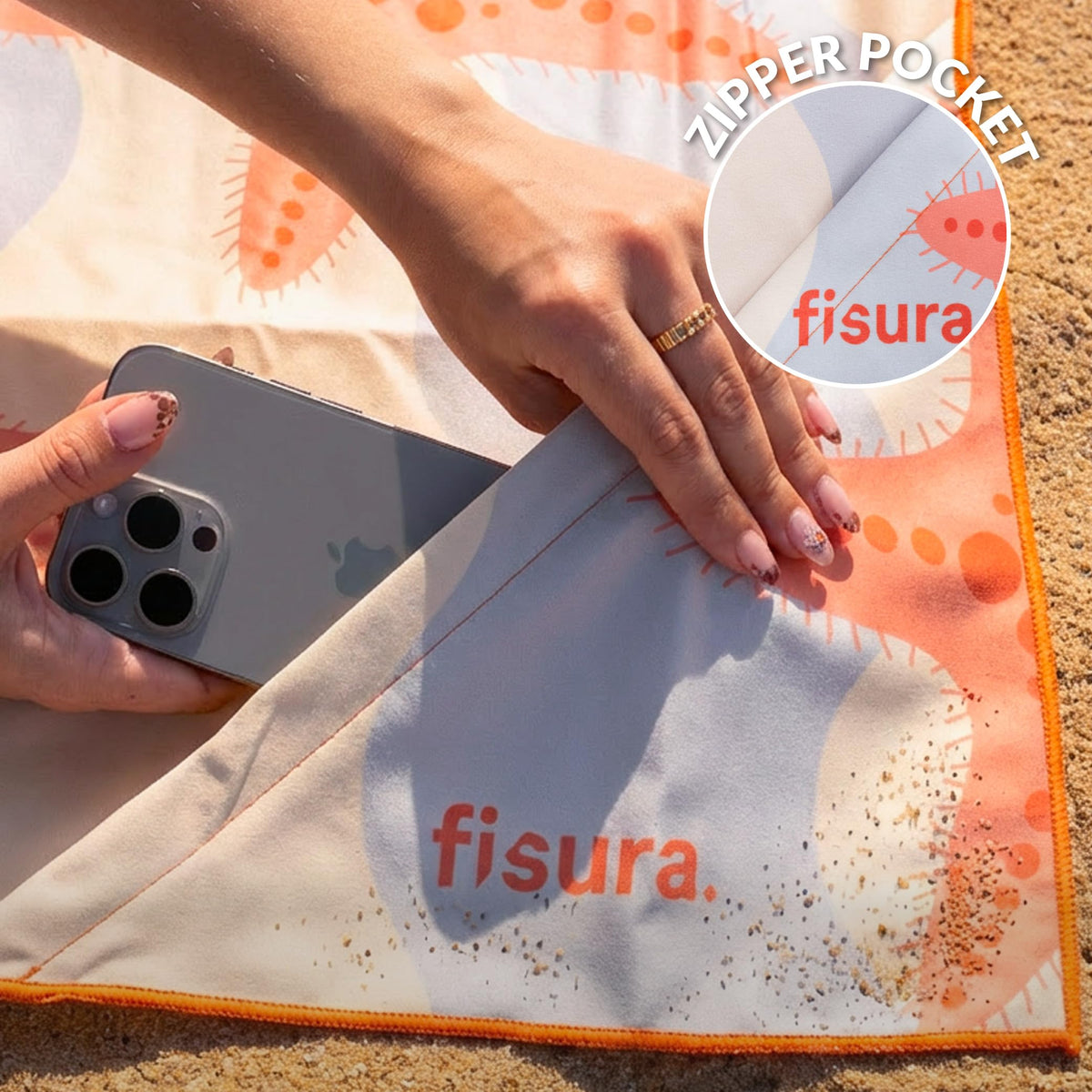 Fisura - Large Microfibre Beach Towel with Starfish Print – Quick Dry, Sand Free & Lightweight – Travel, Pool, Camping & Picnic – 180 x 100 cm Gift