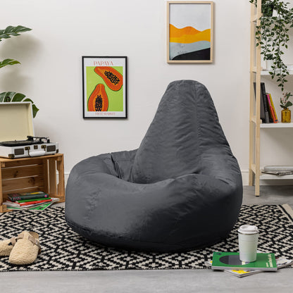 Bean Bag Bazaar Recliner Gaming Bean Bag Chair, Charcoal Grey, Indoor Outdoor Water Resistant Fabric, Large Beanbag with Filling Included, Gaming