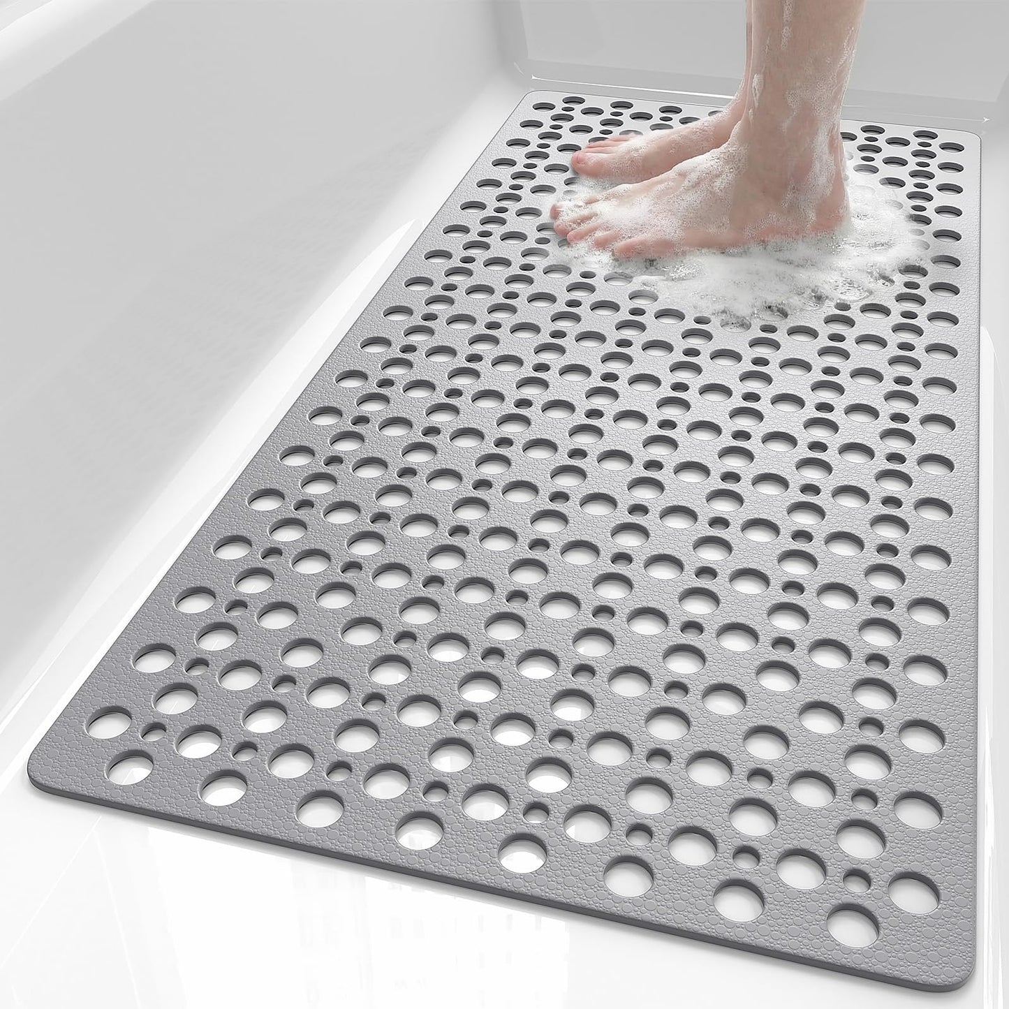 XIYUNTE Bath Mat Non Slip Anti Mould - 88x40cm Long Bathtub Mats Non Slip Bath Mats for Inside Bath, Rubber Anti Slip Shower Mat with Suction Cups,