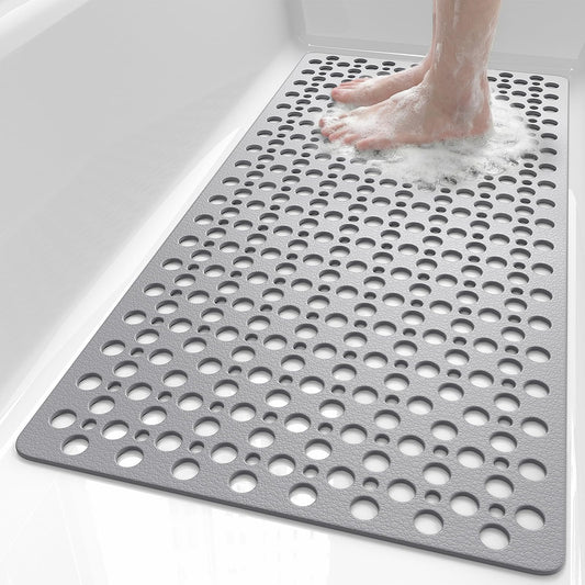 XIYUNTE Bath Mat Non Slip Anti Mould - 88x40cm Long Bathtub Mats Non Slip Bath Mats for Inside Bath, Rubber Anti Slip Shower Mat with Suction Cups,