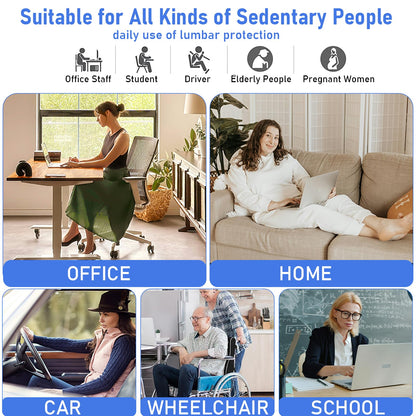 Chiziyixin Back Support for Office Chair, Memory Foam Lumbar Support Cushion with 2 Adjustable Straps, Black Back Lumbar Pillow for Office Chair