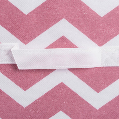 DII Fold-able Fabric Storage Container, 11 x 11 x 11-Inch, Set of 2, Rose Chevron, Small (2)