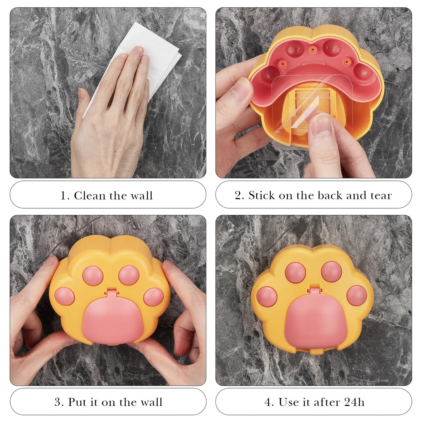 Linkidea 2 Pack Wall Mount Toothbrush Holder with Cover for Bathroom, Shower, Plastic Self Adhesive Brush Rack Compatible with Colgate, GUM