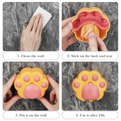Linkidea 2 Pack Wall Mount Toothbrush Holder with Cover for Bathroom, Shower, Plastic Self Adhesive Brush Rack Compatible with Colgate, GUM