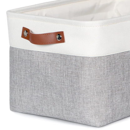 Syeeiex Large Storage Baskets for Shelves with Leather Handle