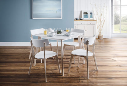 Julian Bowen Casa Square Dining Table, White/Oak - H75 x W90 x D90cm