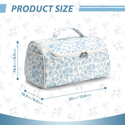 Linpr Travel Hair Dryer Bag with Hook for Dyson Airwrap Styler, Flower Blue