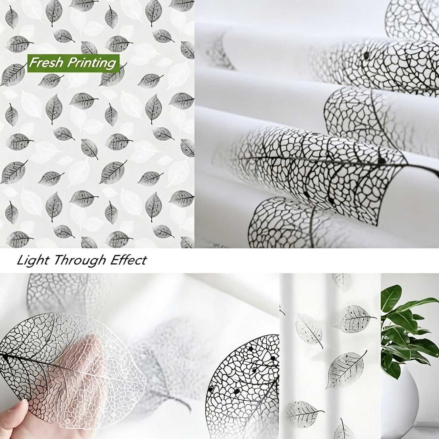 FSTIANXIA Shower Curtain for Bathroom,PEVA Fabric Curtain Bathroom Curtain with Grommets & Hooks,Washable Mould Proof Mildew Resistant