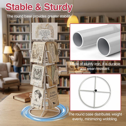Hocomay 3 Tier Greeting Card Display Stand, 12 Pocket Rotating Greeting Card Organizer