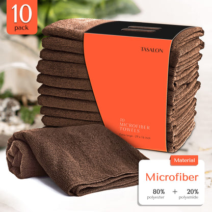 TASALON Microfiber Hair Towel for Salon, 10 Piece Towel Set