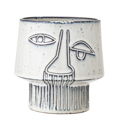 Bloomingville Flower Pot, Ceramic, White, Diameter 15 cm