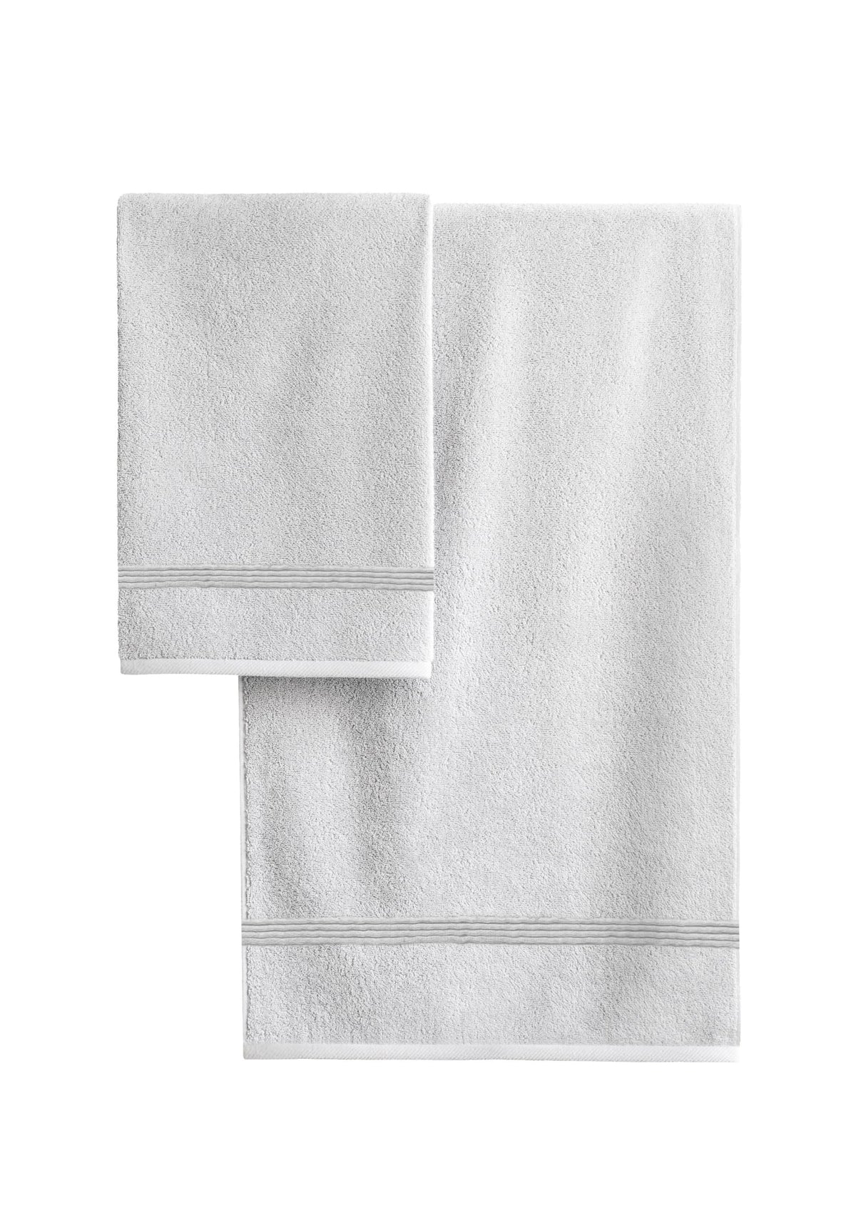 zer0bed, Lilac Bath Towels, Set of 2 Bath Towels, Face Towel, Bidet Towel, Plain Colour, White, 100% Cotton, Set of 2