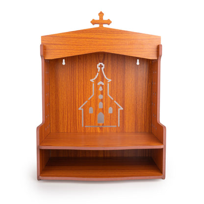 Tarini Gallery Wooden MDF Wall Mounted Hanging Prayer Shelf Table top Religious Display Décor Storage for Home Office and Gifting