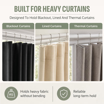 Metal Curtain Hooks - Heavy Duty Zinc Pin Hooks, 50 Pack Curtain Pins for Pencil Pleat & Pinch Pleat Heavy Lined Curtains, Heading Tape, Tracks