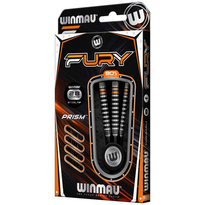 WINMAU Darts Fury 28g Tungsten Darts Set with Prism Flights & Vecta Shafts - Professional High-Performance for Precision, Accuracy, Durability &