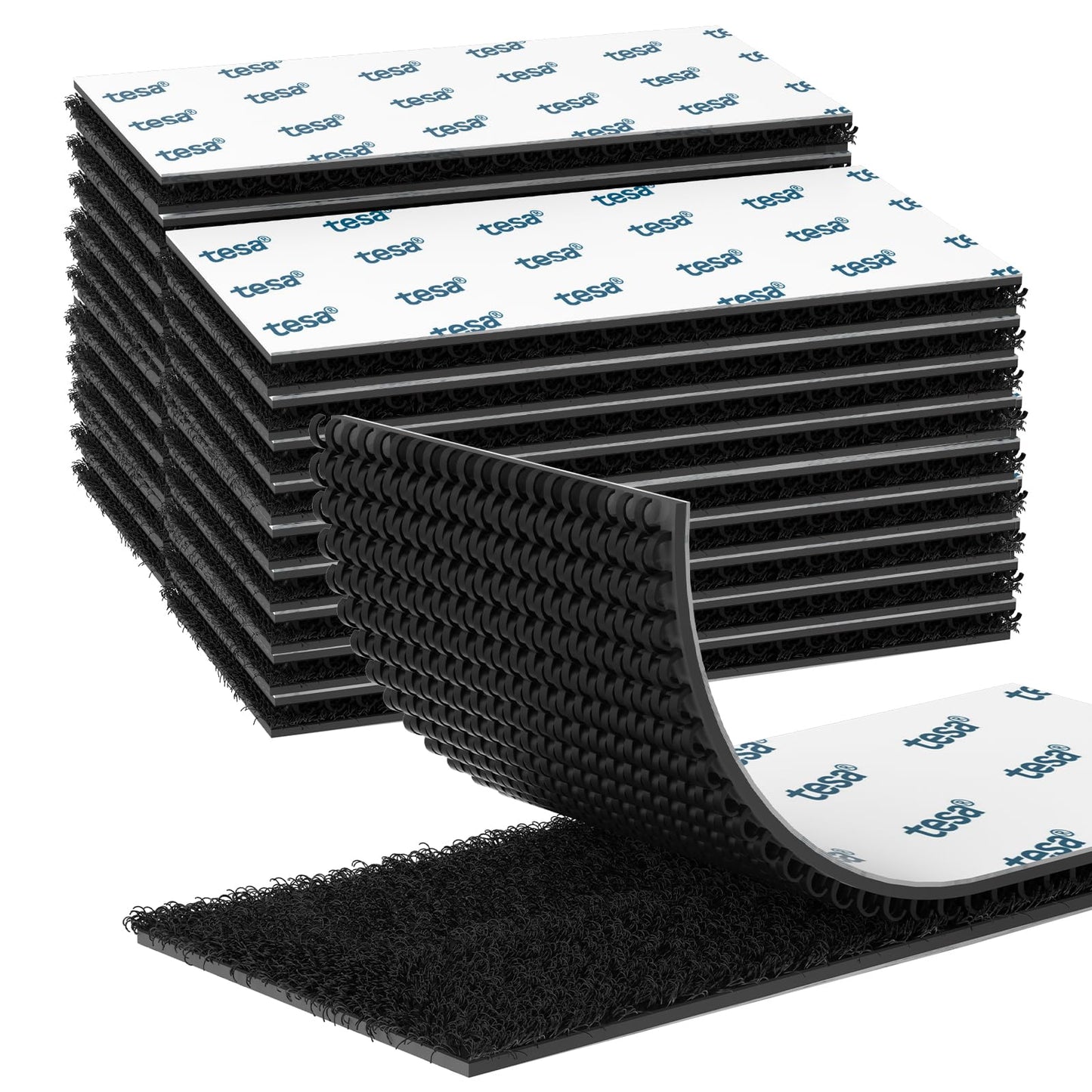 Emitever Picture Hanging Strips Heavy Duty, No Damage Picture Adhesive Strips, Hook and Loop Strong Mounting Tape Black (20 Pairs)