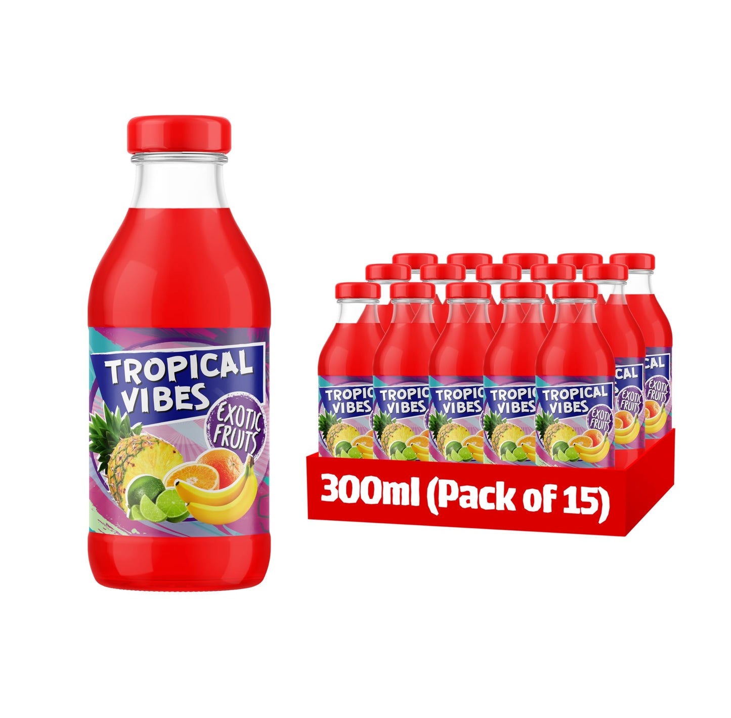 Tropical Vibes Exotic Fruits Drink |Exotic Flavors| Refreshing Summer Drink|Pack of 15.