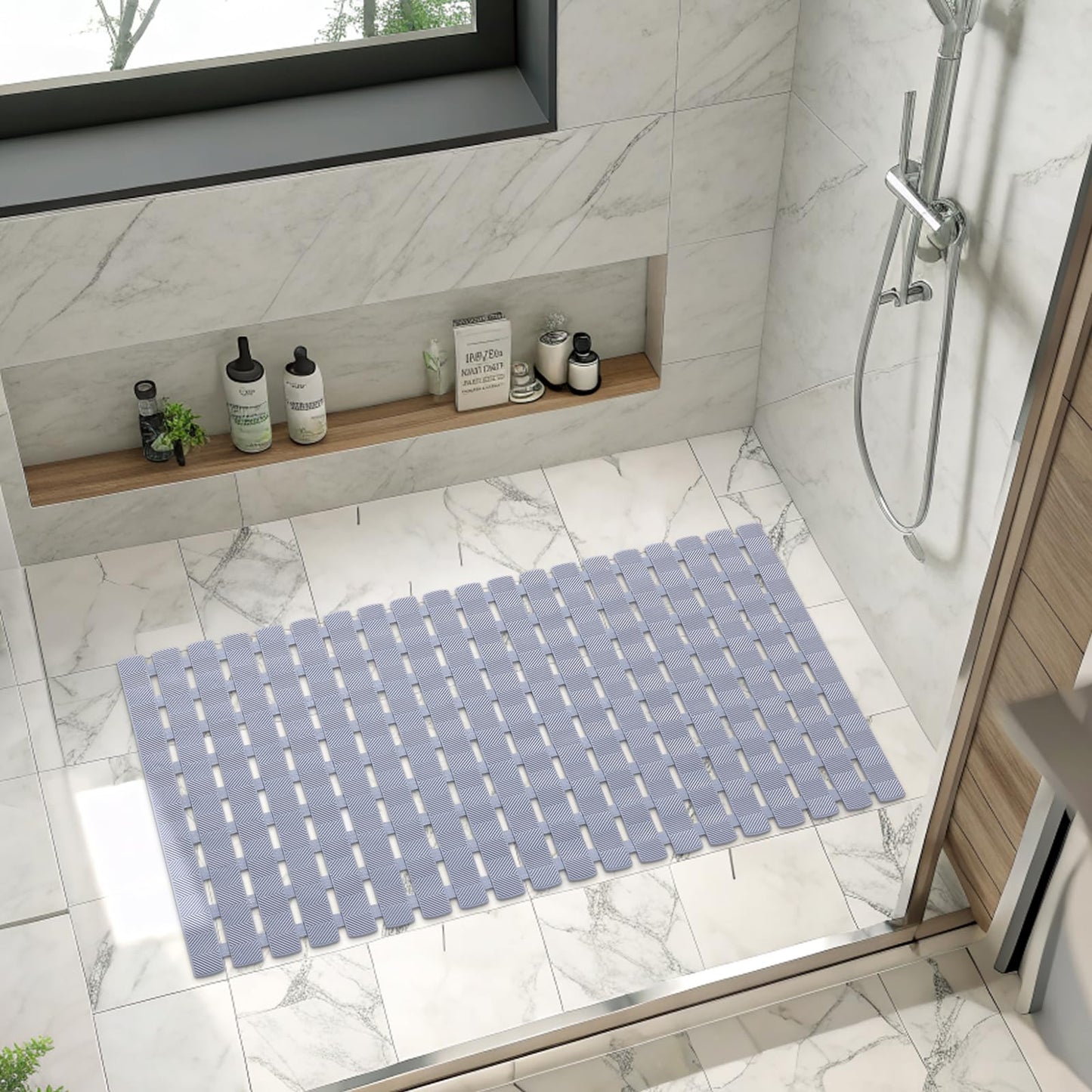 Smiry Shower Bath Mat Non Slip, Quick Drying for Inside Shower, 40 x 70 cm