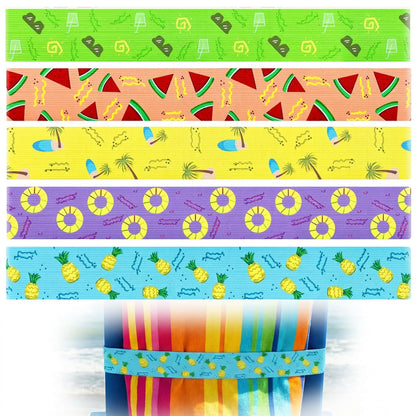 5Pcs Beach Towel Bands for Sun Loungers,Widen Elastic Sunbed Straps for Beach Towels,40x4.7cm Non-Slip Windproof Sunbed Bands,Heavy-Duty Pool Chair