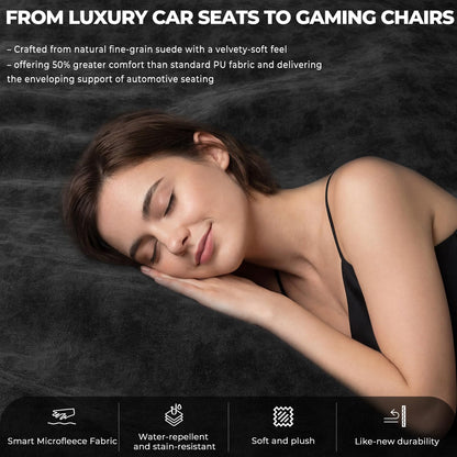 JUMMICO Suede Gaming Chair, Ergonomic Office Chair with 3D Armrests, Desk Chair with Wider Backrest for Gaming, Working, Study