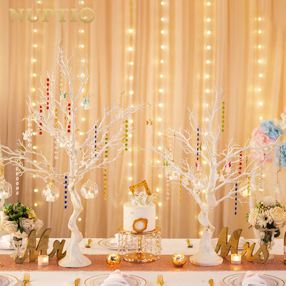 Nuptio White Artificial Easter Tree - 105cm Tall Christmas Ornament Display Manzanita Fake Trees Decorative Faux Twig Branches Indoor for Wedding