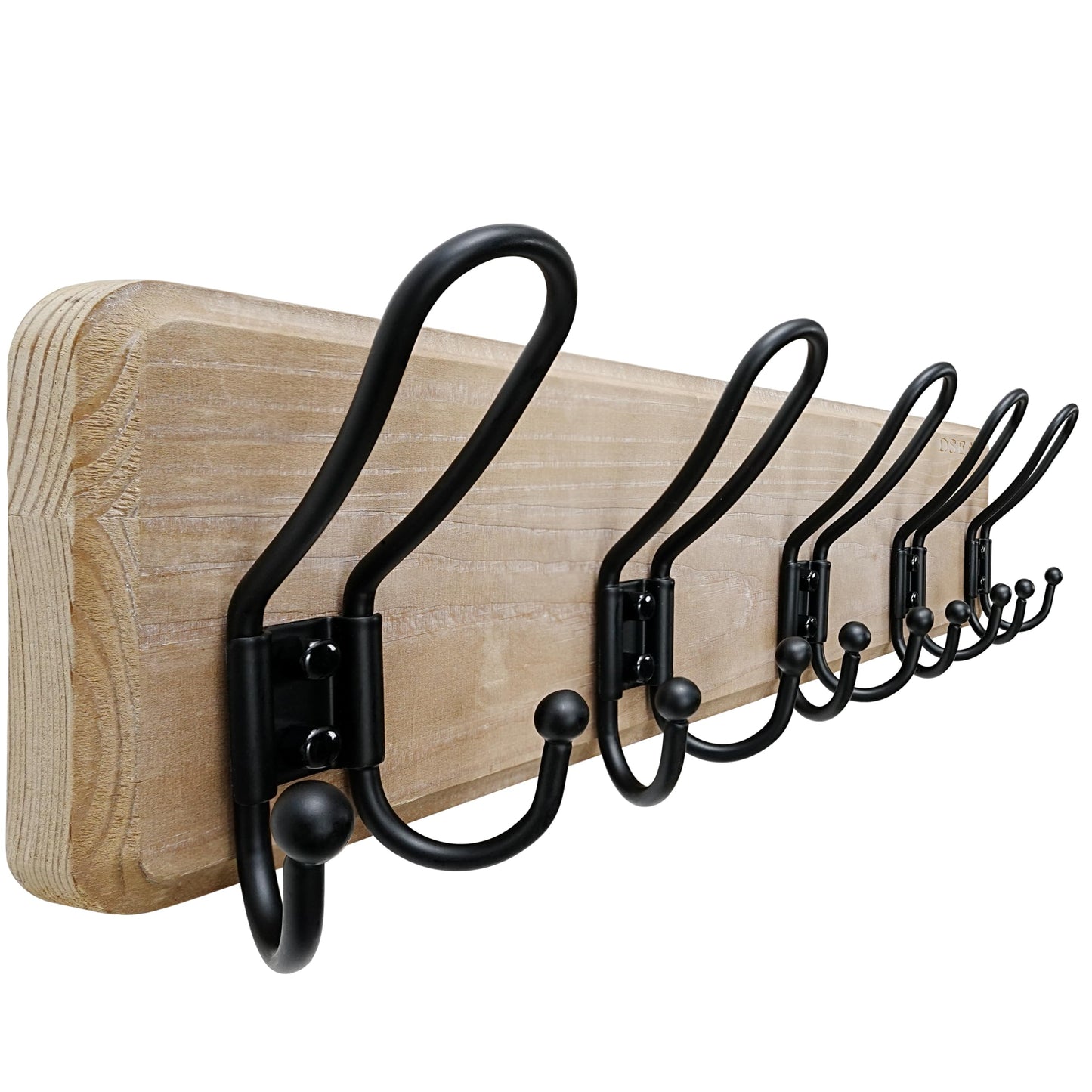 Dseap Coat Rack Wall Mounted - Heavy Duty Farmhouse Rustic Wall Coat Hanger with 5 Wire Hooks for Clothes Hat Jacket Towel, RusticWire, J1-5A