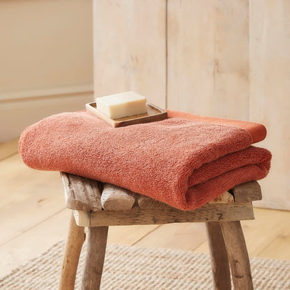 Drift Home - Terracotta Hand Towel (50 x 90cm) - Soft & Absorbent 600GSM Premium - Sustainable Cotton (BCI) - Recycled Bottles - Bathroom in Orange
