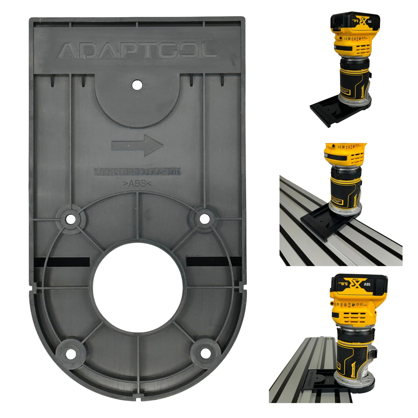 Router Guide Rail Adaptor Compatible with Dewalt Trimmer for Plunge Saw Track DCW604NT DCW600N D26204K